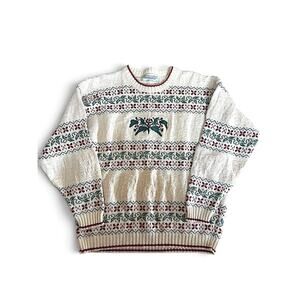 Vintage Chelsea Gardens Fair Isle Sweater M Made USA Cottagecore
